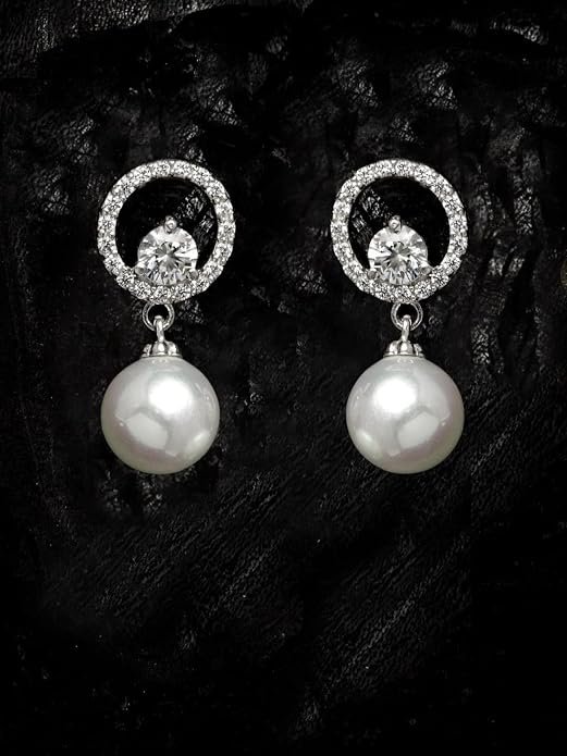CLARA || 925 Sterling || Silver Dante Pearl || Pendant Earrings || Chain Jewellery Set